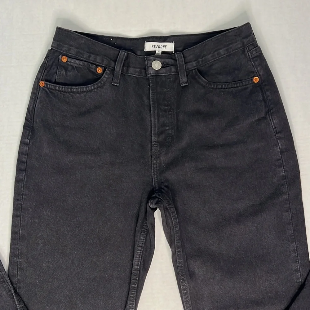 RE/DONE SKINNY BOOT BLACK RAW HEM JEANS 26